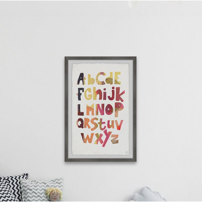 « alphabet », art encadré Maite, H 36 po x l 24 po x P 1,5 po
