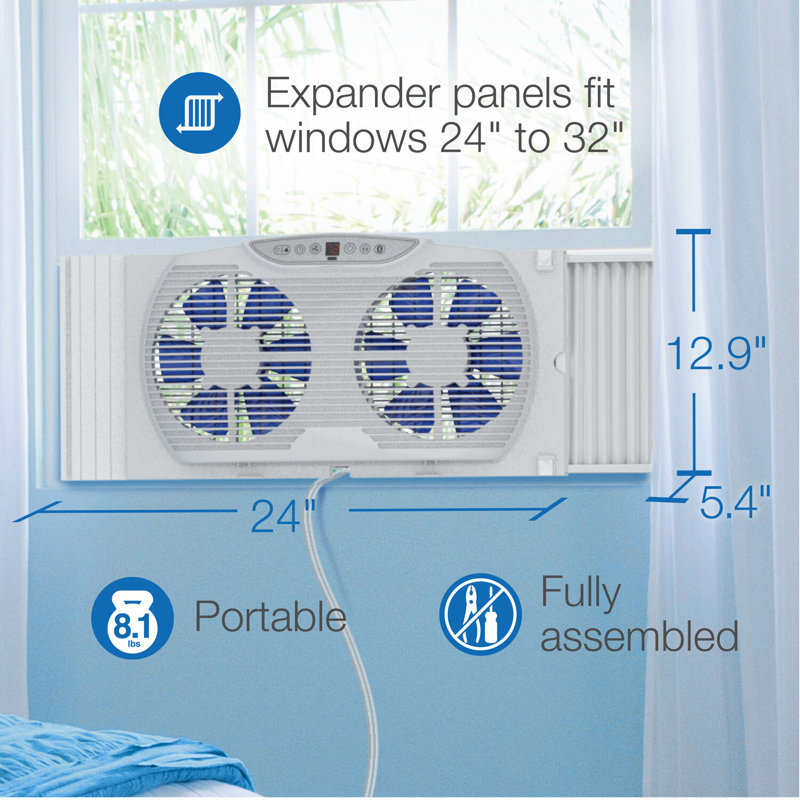 Ventilateur de fenêtre oscillant électriquement réversible