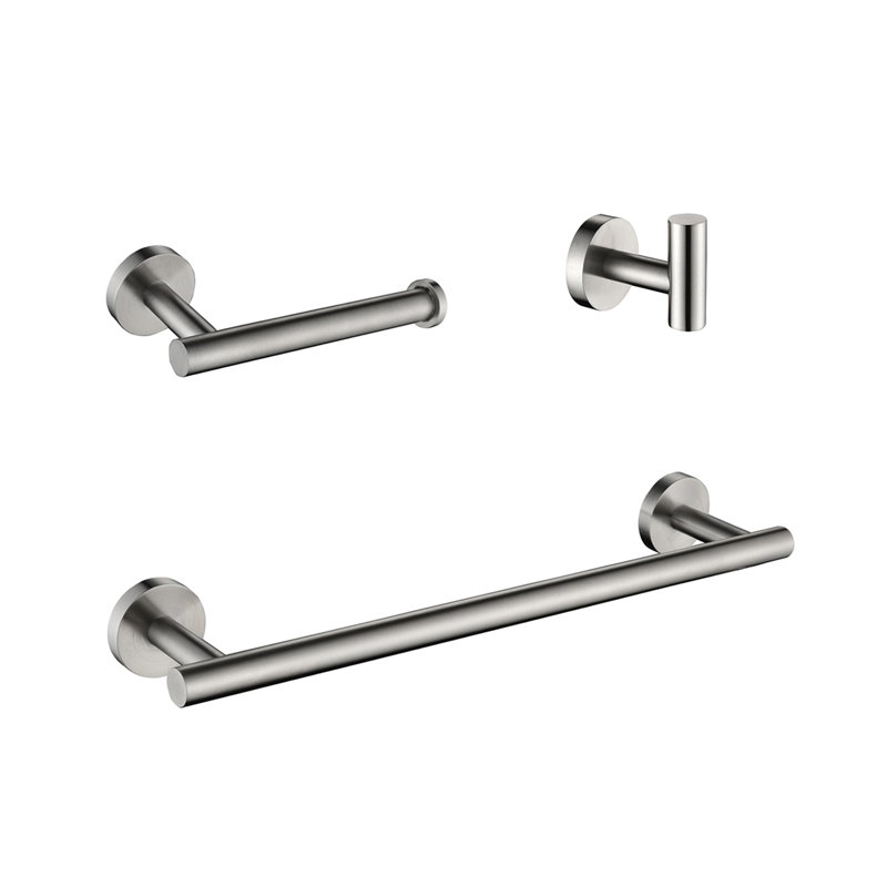3 -Piece Stainless Steel Bathroom Towel Rack Set With Mounting Hardware In Brushed Nickel