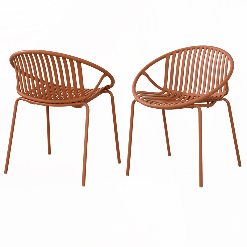 Outdoor Patio Stackable Chairs, Orange
