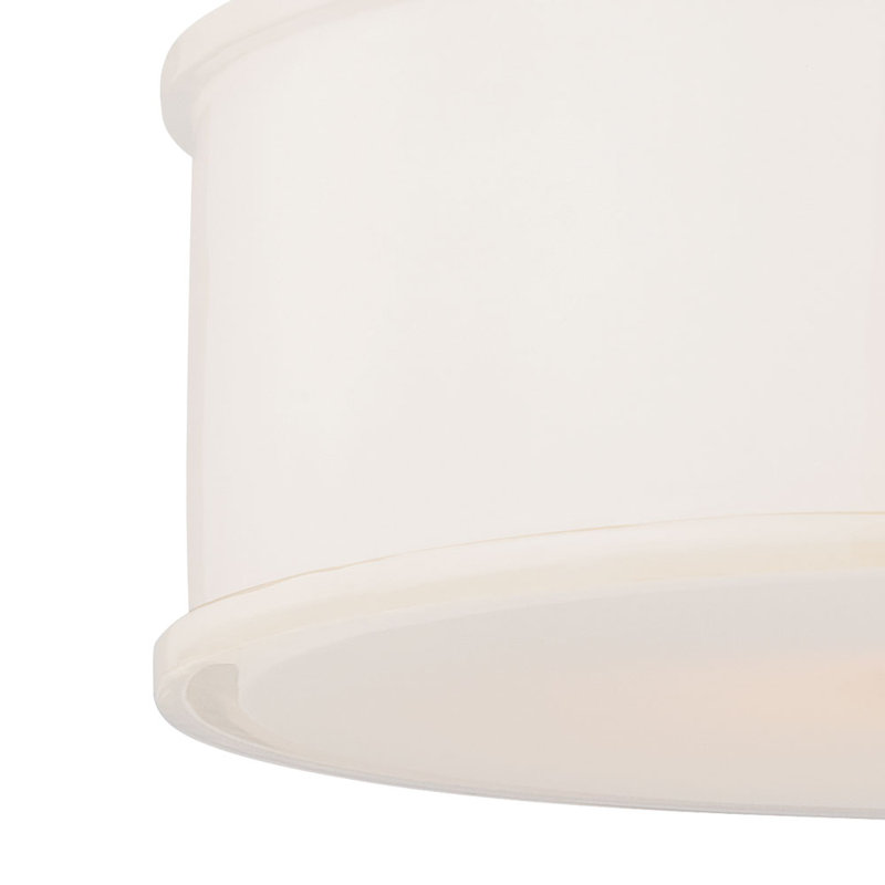 Three Posts Everlee With Etched White Semi Flush, Brushed Nickel