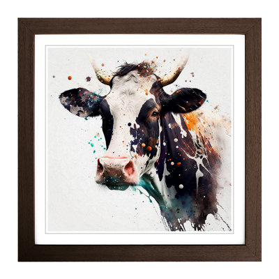 Cow Splatter Art - Framed Print