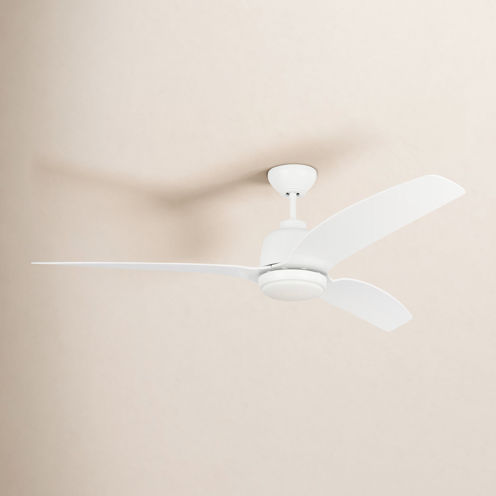 Carly 60'' Ceiling Fan with LED Light Kit, 15.40" H x 60" W x 60" D, White, White