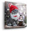 «Chat gris dans un bonnet rouge et bonhomme de neige dans une boule de neige» par Kajenna Art, 36 po x 36 po-1605133566