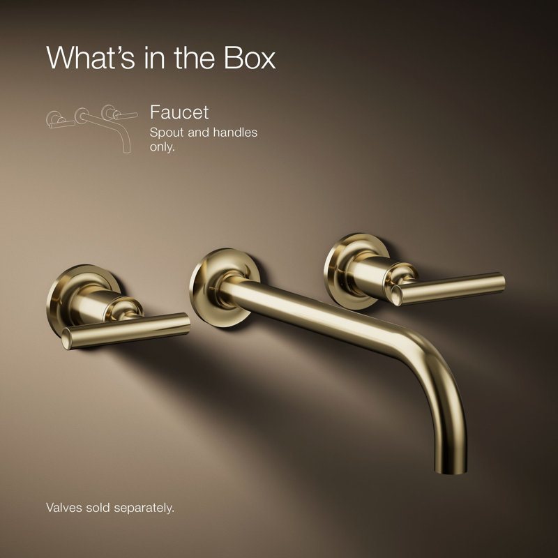 Purist® Wall Mounted Bathroom Faucet, Vibrant French Gold, Lever Handle
