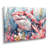 Pink Grey Hunting Shark Watercolor I - Sharkwall Art Wall Art Living Room-464473435-464473429