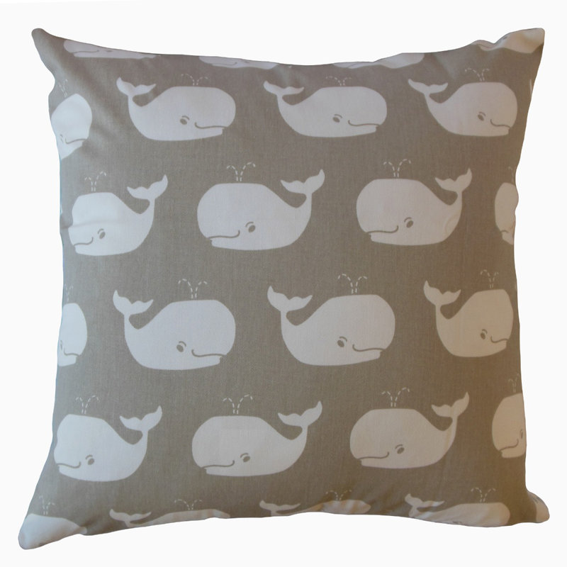 Coussin en coton Laibah, 26 po x 26 po, Coussin décoratif, Gris