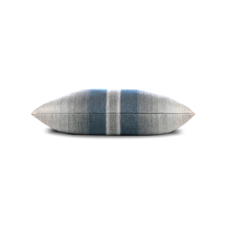 Ombre Indoor & Outdoor Woven Accent Pillow, Indigo, Striped