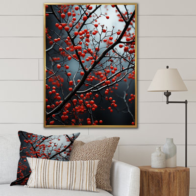 «Red Forest Natures Monicol I», impression d'art mural forêt
