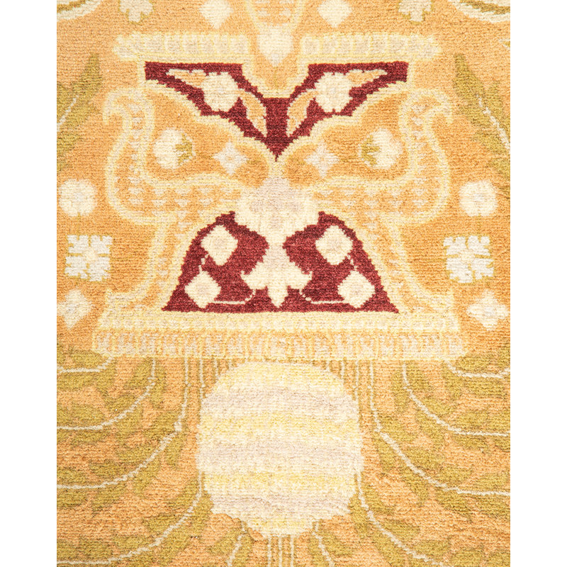 Tapis unique en laine noué à la main 9 pi 3 po x 12 pi 5 po nouvel âge Hayner en brun / beige / caramel
