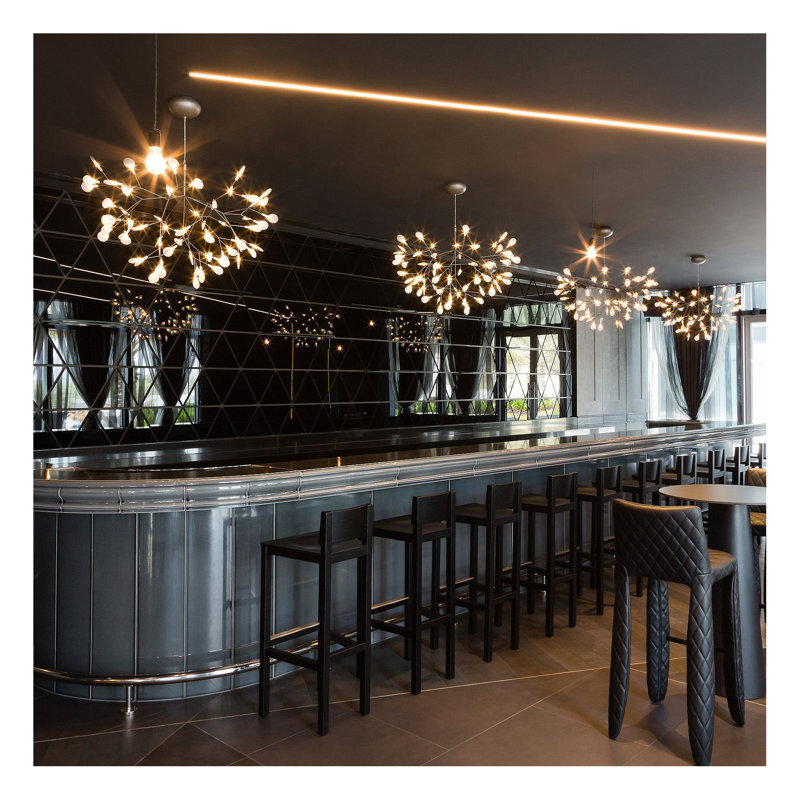 Heracleum III LED Chandelier, Nickel, 157.5", 25.6" H x 38.6" W x 38.6" D