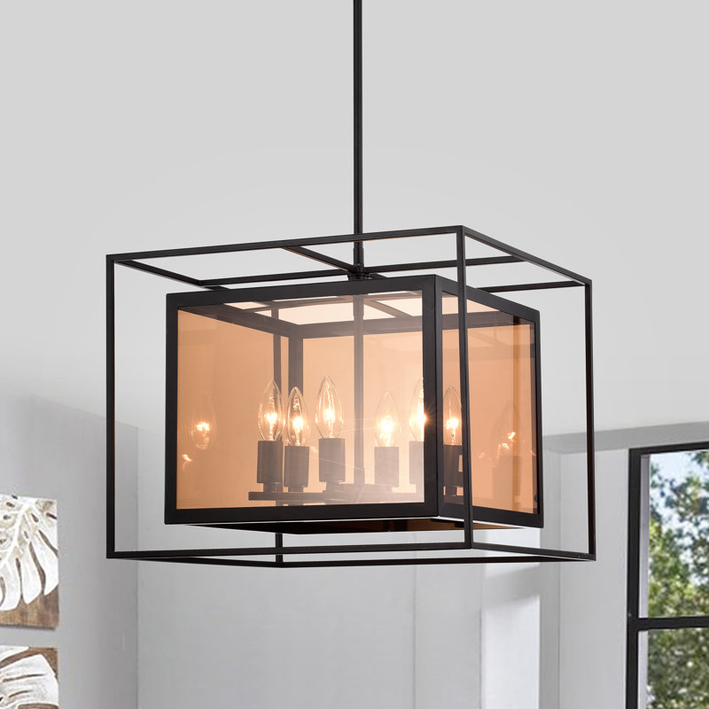 Lustre carré 6 lumières