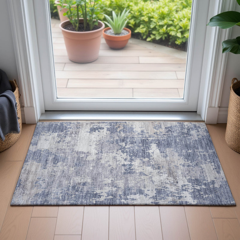 Machine Washable Indoor/Outdoor Jocelyn ACN2142 Abstract Rug, Rectangle 1'8" x 2'6"