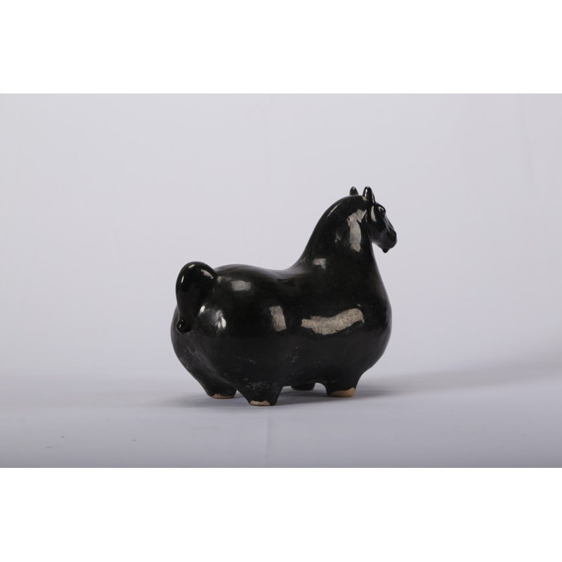 Ceramic Garden Statue, Dark Blue/Black