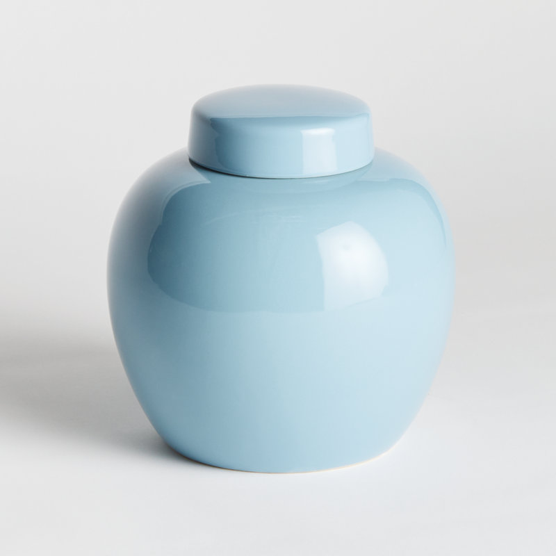 Francina Handmade Ceramic Ginger Jar, Blue, 9.5" H x 9" W x 9" D