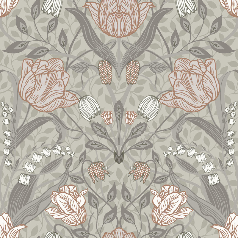 Rouleau de fleurs Yael, Beige / Rose