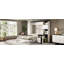 Lit escamotable double avec bureau, tablettes et armoires de rangement, blanc
