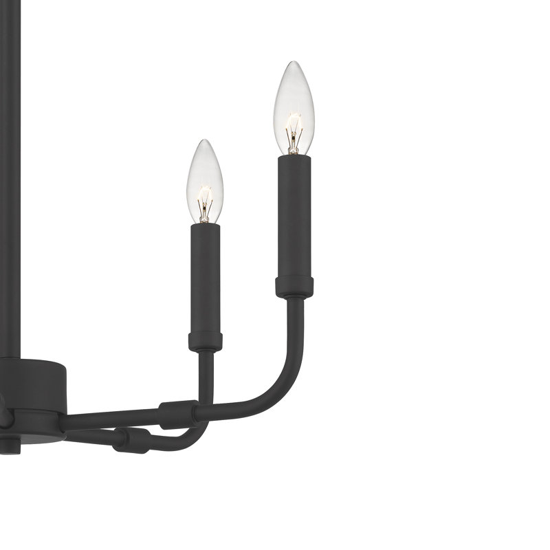Aarshiya 5 - Light Steel Dimmable Chandelier, 21.25" H x 18" W x 18" D, Matte Black