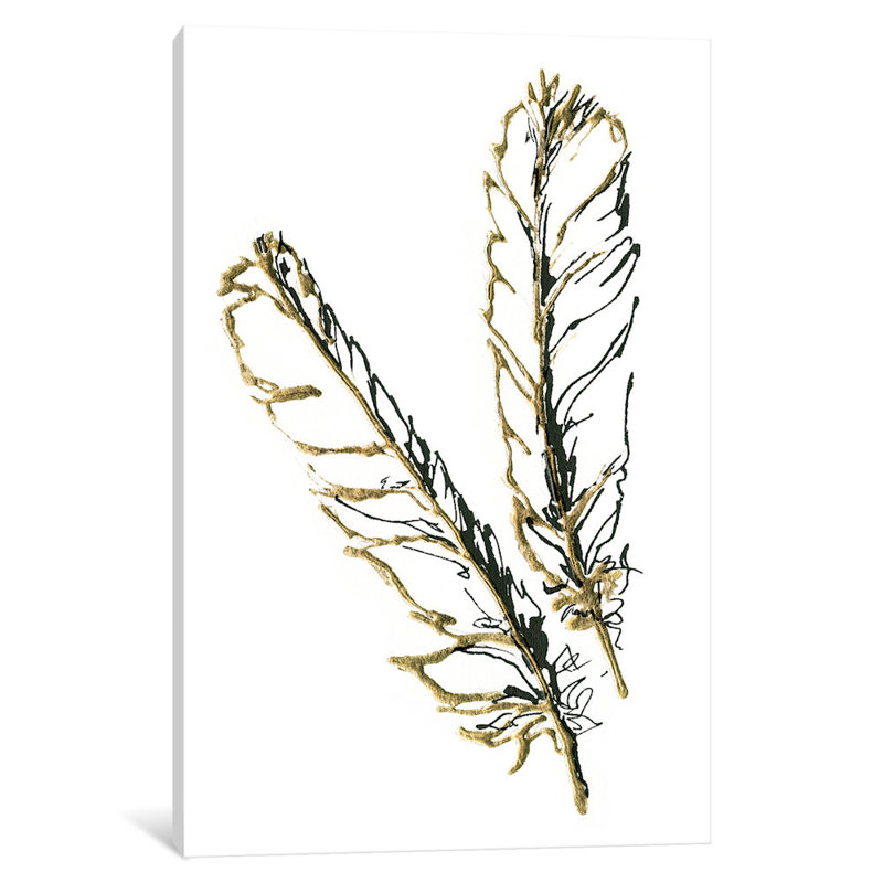 « gilded red-tailed hawk plumes », reproduction de dessin sur toile, H 60 po x l 40po x P 1,5 po, Toile tendue, Pas de tapis