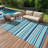 Reversible Outdoor Rug Modern Geometric Striped Patio Carpet – Waterproof, Washable, Portable  for Patio, Deck, Balcony, Camping, RV-1503797700-1503797721