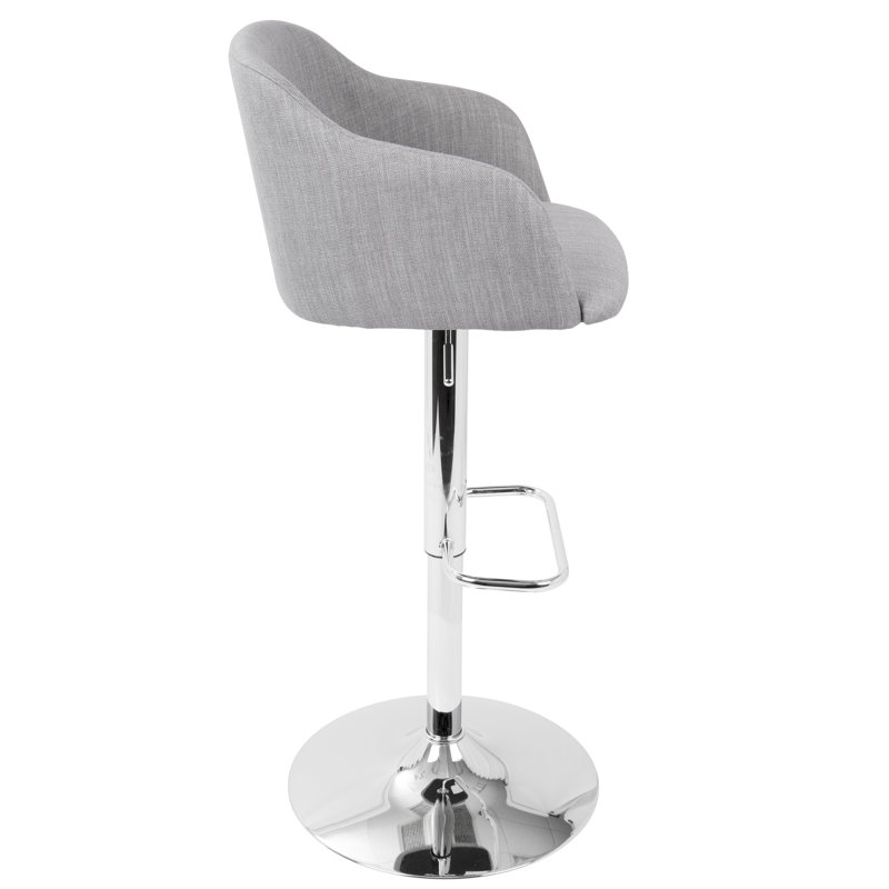 Light Grey Contemporary Adjustable Swivel Barstool | Gift Idea