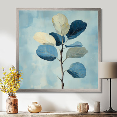 Branche de figuier bleue - Tableau botanique encadré