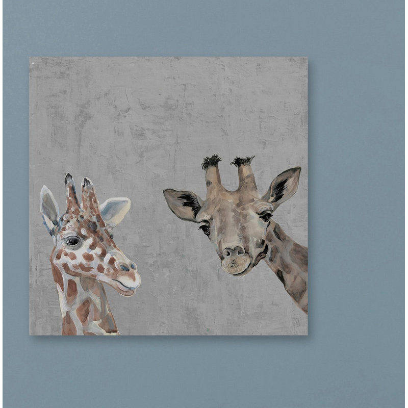All About Giraffes - Wrapped Canvas Painting, 30cm H x 30cm W