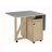 Folding Dining Table with Storage Cabinet & Shelves, Mobile Space-Saving Kitchen Table for Small Spaces