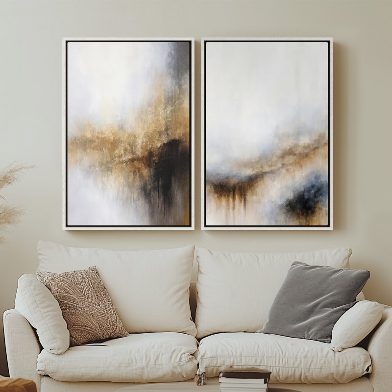 Art mural encadré sur toile, rétro muraux abstraits pour chambre à coucher, H 24 po x l 16 po, Blanc