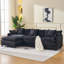 Canapé modulaire en L 108 po avec canapé-lit modulaire en L 108 po avec repose-pieds en chenille et siège profond avec coussin pour le salon, la chambre à coucher et un appartement-1393152064