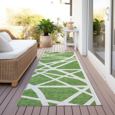 Tapis vert lavable intérieur / extérieur Zephina 