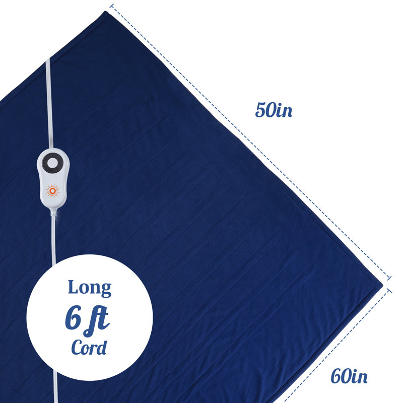 Jeté chauffant en molleton Cozy, Bleu marine