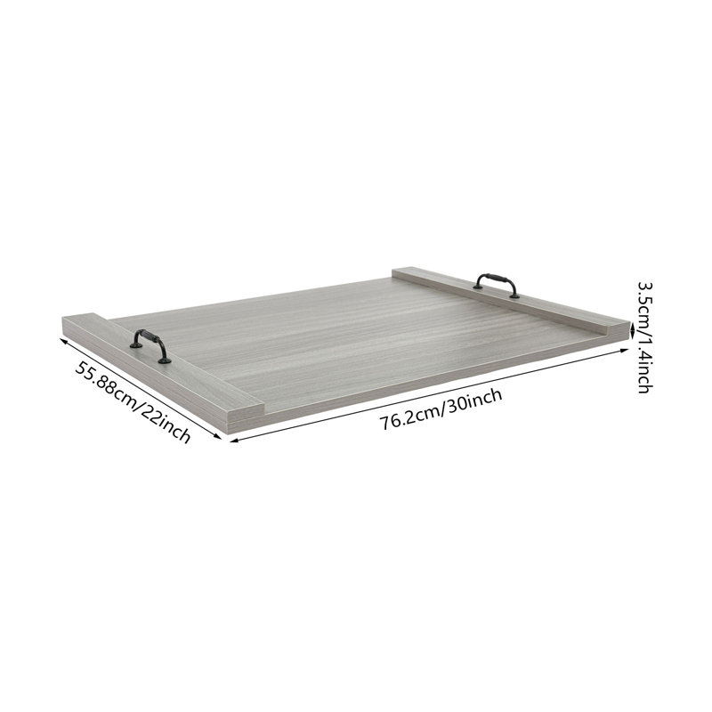 Couvercle de plaque de cuisson en bois massif 30 x 22 po avec poignées, dessus de comptoir de cuisine