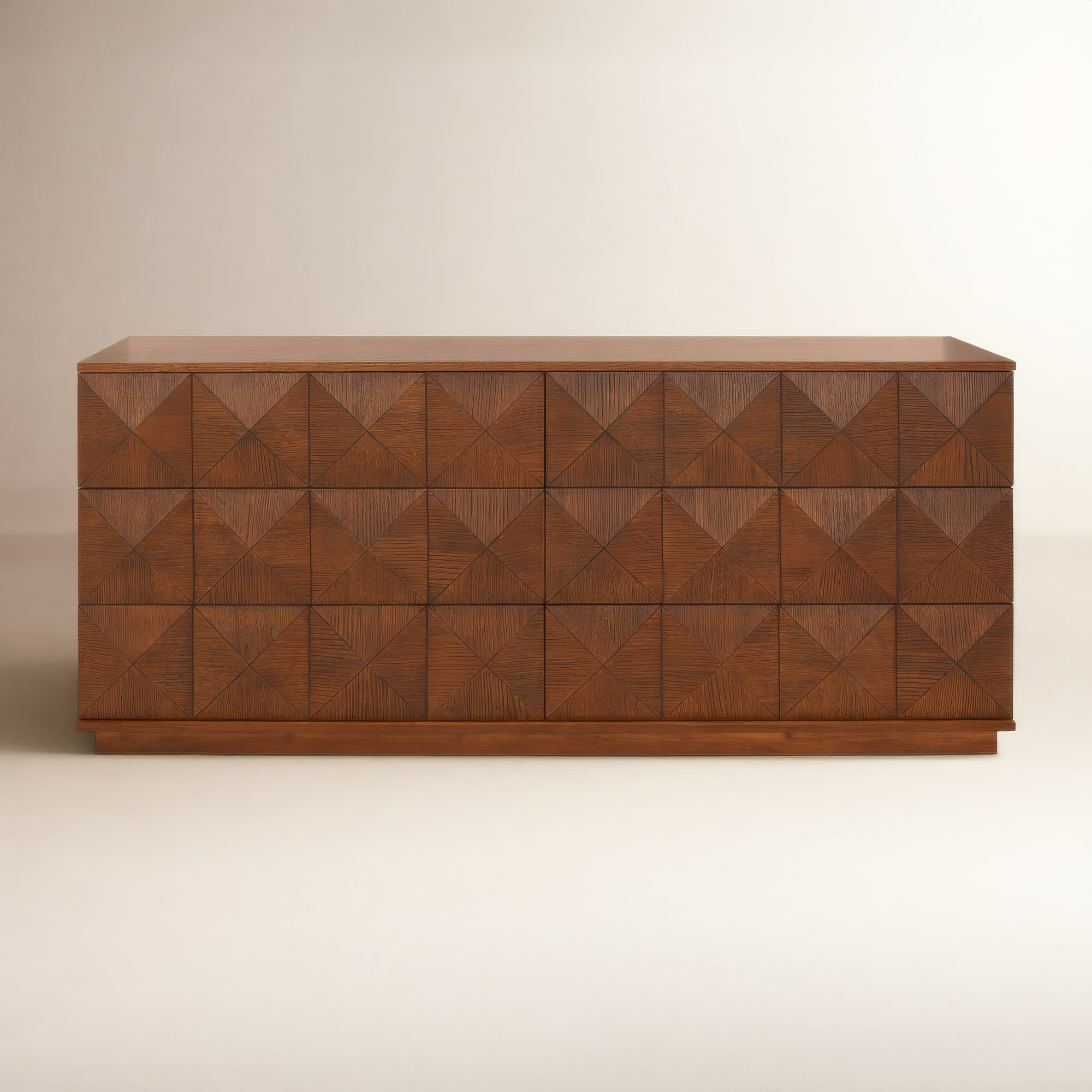 Iriye 63" W 6-Drawer Double Dresser , Walnut
