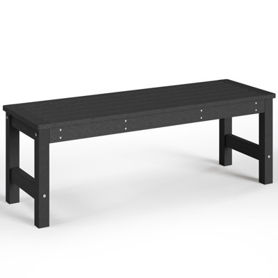 48" HDPE Outdoor Bench, All-Weather & Fade-Resistant 2-Person Garden Bench, Low Maintenance Patio Bench for Garden, Porch & Patio by Ebern Designs