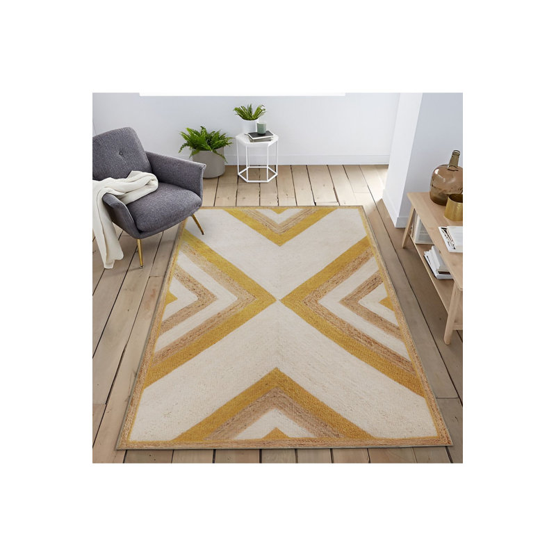 Themed Geometric Triangle Pattern Modern Decorative Rug, Runner 2'6" x 9'10" Rug Pad Included