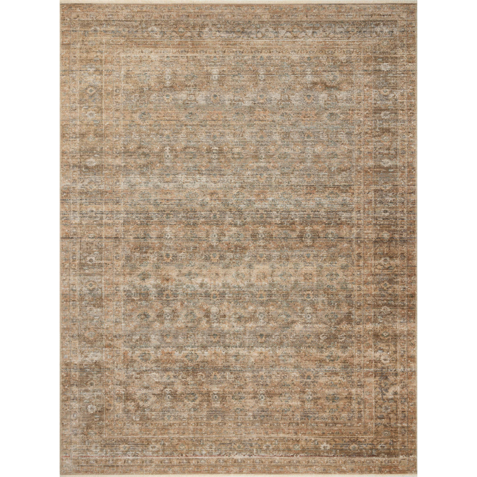 Amber Lewis x Loloi Molly Gold / Blue Area Rug, Rectangle 6'7" x 9'2"