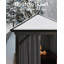 Pavillon de jardin 8 po x 8 pi à toit rigide avec double toit en fer, pavillon extérieur imperméable en métal avec rideaux et filet