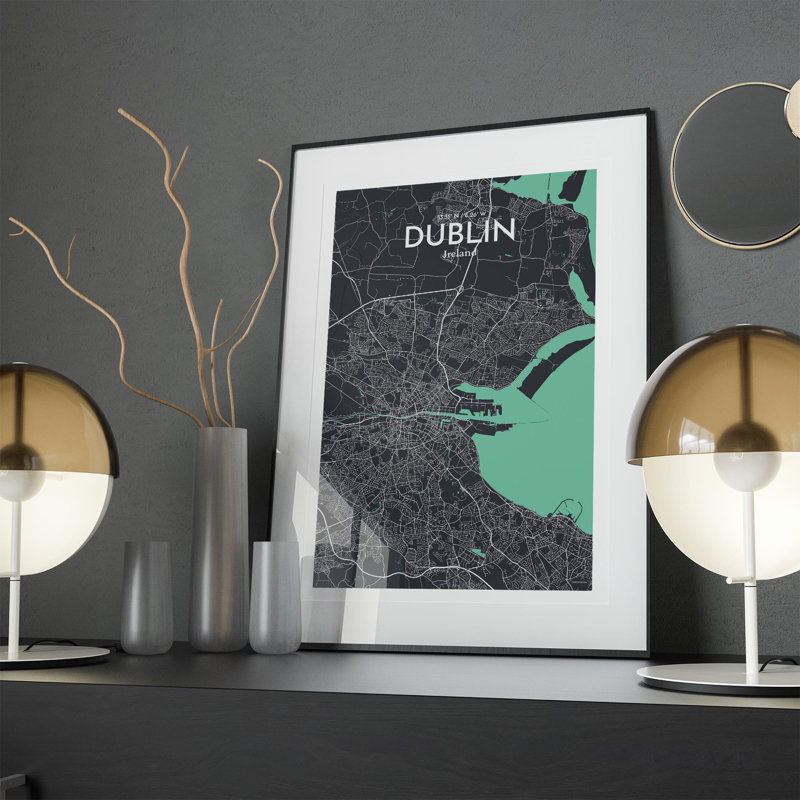 Dublin City Map In Dream - No Frame Print, 17cm H x 11cm W x 0.05cm D