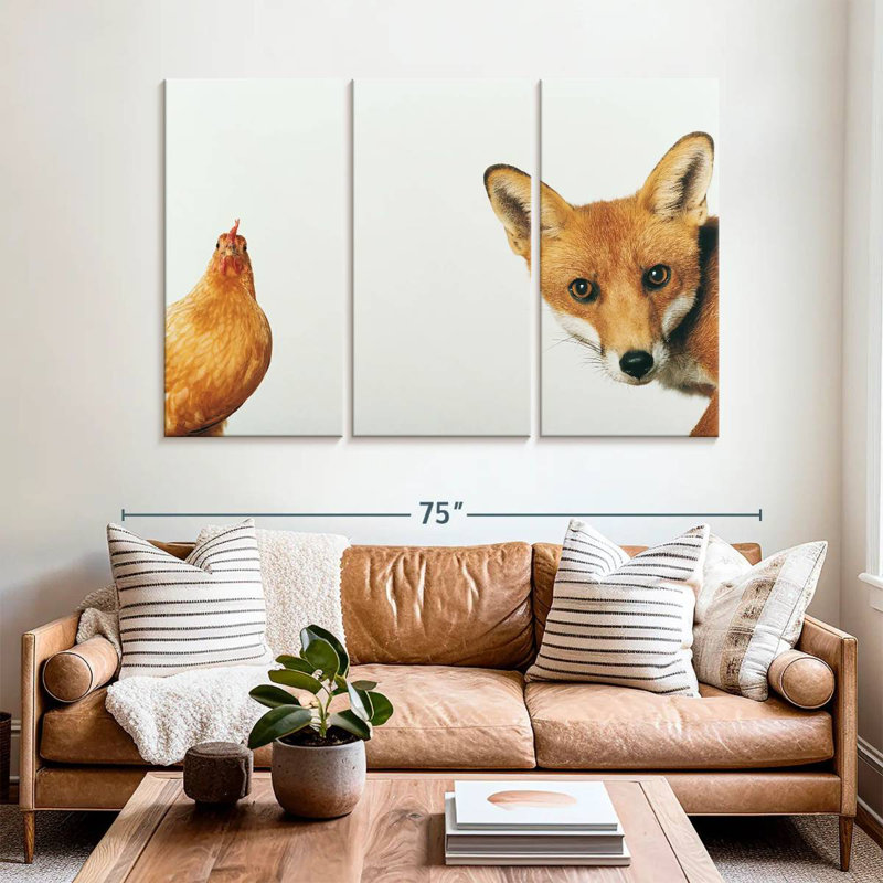 Brampt Chicken And Fox, 42" H x 65" W