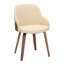 Chaise de salle à manger / d'appoint en bois et tissu noyer-125535595