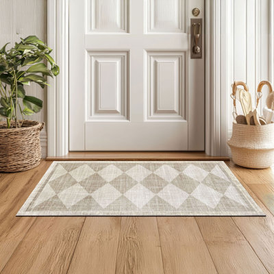 Arthur Diamonds Neutral Standard 2x3 Washable Rug