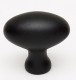 Oval Knob, Matte Black, 1.25" H x 0.88" W x 0.5" D