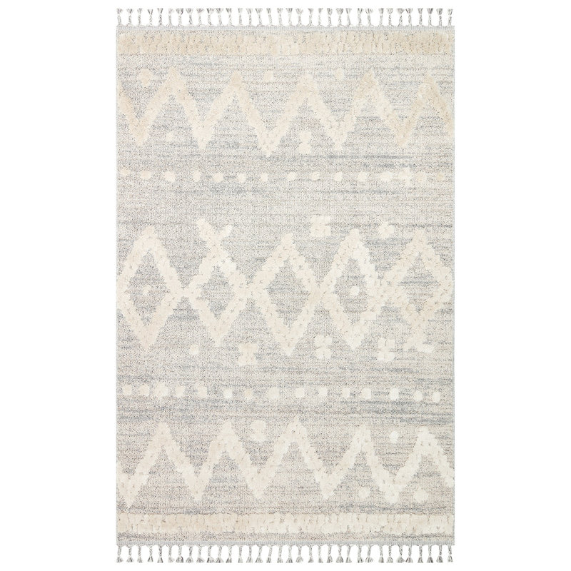 Tapis blanc / beige rectangulaire en polypropylène tissé à la machine Christiaanse, Rectangle 2 pi 7 po x 4 pi 11 po