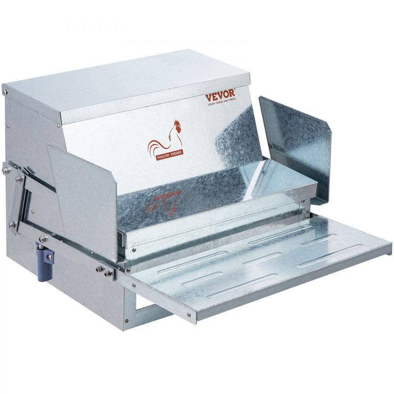 Mangeoire automatique pour poulets, capacité de 25 lb, alimentant 10 poulets jusqu'à 11 jours, mangeoire à volaille en acier galvanisé