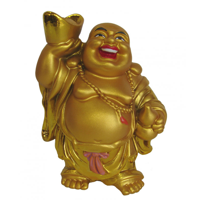 Figurine Bouddha doré-symbole de la richesse