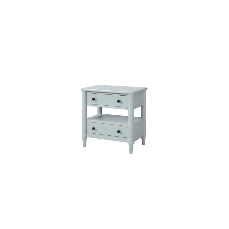 Table de chevet ouverte finition océan avec 2 tiroirs, Gris