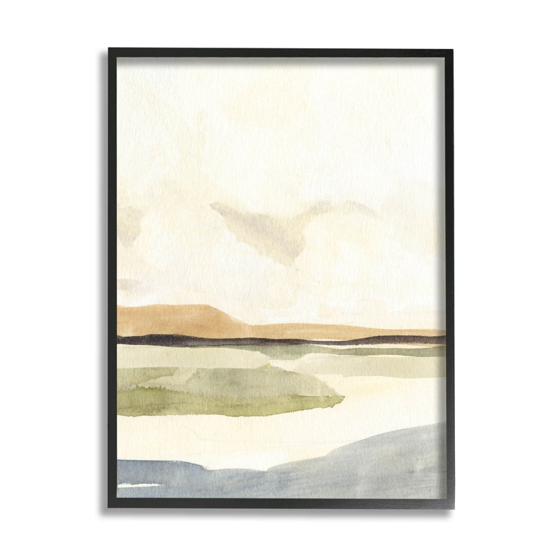 «Scenic River Landscape Sky Giclee Art» par Annie Warren, H 14 po x l 11 po x P 1,5 po, Giclée encadrée noir minuit