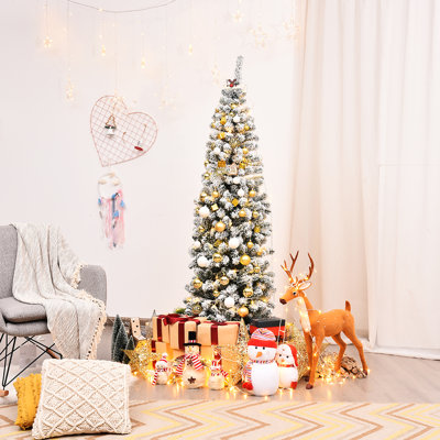 Sapin de Noël artificiel vert/blanc 6 '