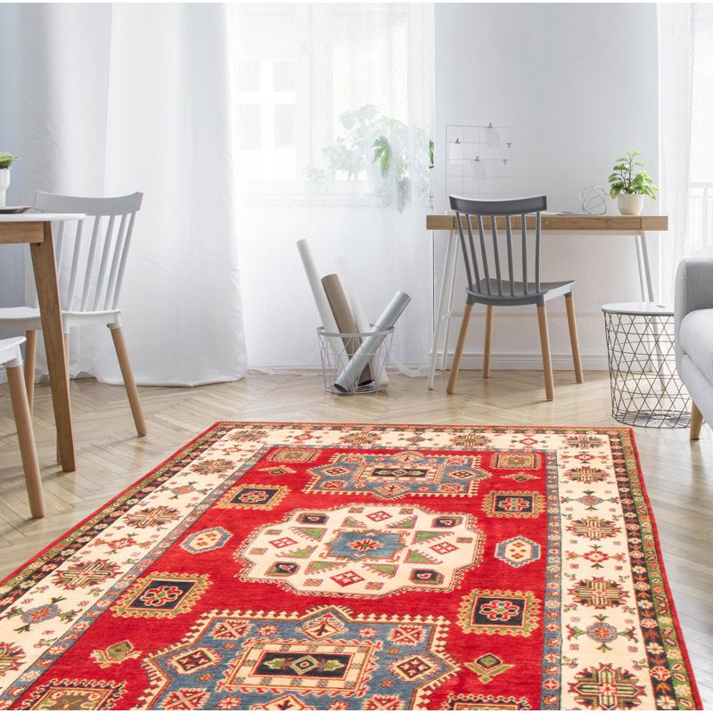 Tapis unique en laine noué à la main nouvel âge de 5 pi 10 po x 8 pi 8 po Oliviah